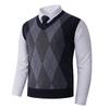 Chaleco de Punto con Cuello en V para Hombre Otoño e Invierno Nuevo Estilo Suéter sin Mangas con Forro Polar Suéter Casual para Papás de Mediana Edad y Mayores