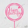 Tarjeta acrílica rosa color chica de ensueño enchufe para pastel de cumpleaños decoración de escena de mesa de postres para fiesta bandera