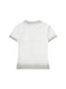 Camiseta de Cuello Redondo con Hombro Derecho Descubierto para Chica Americana Sexy de Manga Corta Ins para Mujer Verano Nueva Estampada Slim Ajustada Top Blanco