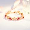 Tiktok en línea Rojo en vivo barroco amor pulsera de cristal rojo tridimensional asimétrica incrustada de diamantes circonita pulsera de amor