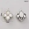 Colar de pérolas fivela de lingote de prata concha grama da sorte acessórios diy conexão de fecho manual pulseira bastão fivela de pressão