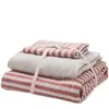 Set de Cuatro Piezas de Algodón Jersey Nishikawa Japonés Tejido en Color Estilo MUJI Set de Cuatro Piezas Ropa de Cama para Dormitorio Funda de Edredón Rayada Sábana