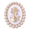 Broche de alfinete diy que preserva a cor liga acessórios diy cabeça de beleza de pérola perfumada vintage placa de flor fivela de diamante acessórios de joalheria