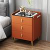 Mesa de Noche Inteligente Gabinete Moderno Simple 2024 Nuevo Madera Maciza Dormitorio Lujo Ligero Alta Gama Gabinete de Almacenamiento de Noche