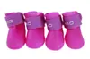 Botas de Chuva para Pet em Silicone Macio Antiderrapantes Resistentes ao Desgaste Botas de Chuva para Cachorro Cor de Gelatina Pelos Dourados Sapatos Impermeáveis para Passeio de Pet