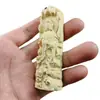Rosario tallado en boj Colgante de Guanyin Estatua Talla de Guanyin Bodhisattva Artesanía Juguete Colgante Accesorios para el Coche