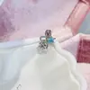 Cor Pinheiro Azul Coleção de Piercings de Osso da Orelha Piercings de Osso da Orelha de Aço Titânio Medicinal Tarraxas de Orelha Temperamento Fashion Versátil Trevo de Quatro Folhas Cruz