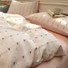 Juego de Cuatro Piezas de Algodón Waffle Jacquard Funda Nórdica Suave Juego de Tres Piezas para Dormitorio de Estudiantes Ropa de Cama para Todas las Estaciones Venta al por Mayor