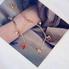 Pulsera sencilla para niña estilo coreano de fresa, pulsera sencilla de circonita de corazón dulce, pulsera fresca para estudiante, pequeño regalo para novias