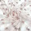 Tecido Japonês e Coreano Flor Planta Flor Dourado Vestido Design Tecido Lantejoula Bordado Estéreo Rosa Tecido