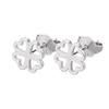 Pendientes de plata de ley 925 con trébol de cuatro hojas, pendientes de plata de ley para mujer, joyería coreana de plata de ley.