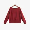 Suéter Raglan Feminino Plus Size Fora do Ombro, Malha Elegante para Mulheres, Outono 2026, Blusa de Tricô com Barra Dividida para Mulheres Plus Size 23680