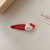 Horquilla para el cabello de corazón para niña, linda, de gatito KT, clip bb, clip para flequillo lateral, clip para cabello suelto, clip para cabello quebrado, accesorios para el cabello de estudiante, tocado