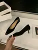 Zapatos de tacón alto de gamuza con punta fina, Zapatos de una pieza de boca poco profunda, Zapatos de mujer, Nuevo estilo de verano 2026, Zapatos negros de estilo francés para ir al trabajo que combinan con faldas