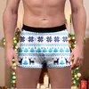 Comércio Exterior Transfronteiriço Roupa Íntima Masculina Estampada de Natal Estilo Novo Europeu e Americano Confortável e Respirável Seda de Leite Boxer de Cintura Média