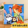 Zootopia Pintura al Óleo Digital DIY para Niños Pintura para Colorear de Animación Judy Nick Puesto de Pintura para Colorear Venta al por Mayor