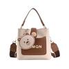 Bolsa de Lona de Alta Gama con Logo Personalizado, Bolso Cubo de Gran Capacidad, Bolso Cruzado de Lona PU para Hombro, Personalizado con Imágenes