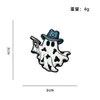 Insignia de Dibujos Animados de Fantasma de Halloween con Elementos de Calabaza, Cactus y Vaquero, Artesanía de Esmalte, Broche de Decoración para Atuendo de Fiesta
