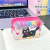 Carteira de Moedas Estilo Ins Fofa Transparente Bolsa de Moedas Chaveiro Infantil Bolsa de Cosméticos Estudante Carteira Mini Portátil