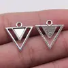 18x19mm 1g Prata Antiga Acessórios DIY Material para Pingente Série Geométrica Pingente de Brinco Triângulo Pingente Pingente