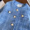 Conjunto de Vestido Estilo Chanel para Menina Primavera e Outono Novo Estilo Jaqueta Moda Saia Conjunto de Duas Peças
