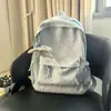 Mochila con Estampado de Estrellas para Mujer, Bolso Escolar de Diseño de Nicho, Mochila Grande de Capacidad para Viajes Diarios, Mochila Sencilla Estilo Bosque con Cierre de Cordón