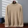 Suéter de Cashmere Grosso 100% Puro para Bebês Outono e Inverno Suéter de Malha Masculino Gola Alta Meia Camada Base