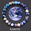 Serie Planeta Transfronterizo Pulsera de Piedra Natural Pulsera de los Ocho Planetas Cadena Elástica Joyería con Cuentas Accesorios de Regalo