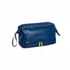 Necessaire masculina à prova d'água de PU de camada dupla transfronteiriça, bolsa de armazenamento de viagem de grande capacidade feita sob medida, bolsa de maquiagem com separação de seco e úmido