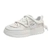 Zapatillas Deportivas de Moda Nuevas para Mujer 35-40, Zapatos Blancos de Cuero con Suela Gruesa, Zapatos Modernos para Estudiantes, Envío Directo de Una Pieza