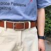 Cinturón con hebilla de alfiler para hombre, estilo coreano, para jeans, moderno, retro, sencillo y combinable, para hombres y mujeres jóvenes.