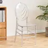 Silla de Bambú Silla de Invitados de Hotel Silla con Respaldo para Ocio Silla Acrílica Transparente para Bodas Silla de Cristal para Banquetes Silla de Comedor Comercial