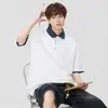 Camisa Polo de Cuadros con Solapa Falsa de Dos Piezas para Hombre de Manga Corta 2026 Top de Media Manga Camisa Polo Falsa de Dos Piezas para Hombre