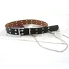 Cinturón de mujer estilo punk de doble hilera con ojales de aire, estilo coreano, cadena decorativa con ojales, moderno