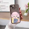 Chica divertida con mascarilla, luciendo relajada, funda de silicona para teléfono para Apple 18 Pro Max, funda protectora de carcasa blanda para iPhone 14 Pro Max