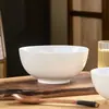 Jingdezhen Porcelana Blanca Tazón de Arroz Simple Blanco Puro Tazón de Sopa Hogareño Tazón de Fideos Color Bajo Esmalte Cerámica Tazón de Arroz traje Fábrica Venta al por Mayor