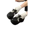 Sapatilhas de camurça com cadarço e forro de pelúcia mais vendidas para mulheres 2026 Novo estilo de inverno com sola grossa para pessoas baixas, quentes, estilo britânico, sapatos pequenos de couro