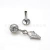 Pendientes Colgantes de Titanio F136 con Diamantes Montura Cilíndrica Circonita Cuerpo de Aleación de Titanio G23 Joyería para Perforación de Oreja Piedra de Cometa