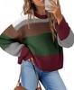 Suéteres Transfronterizos Europeos y Americanos, Suéter Pulóver de Rayas Bloque de Color Nuevo Estilo Estilo Perezoso, Top Casual de Moda Otoño e Invierno