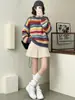 Falda blanca de lana plisada para mujer, nuevo estilo otoño 2026, falda de línea A de cintura alta para petite, falda midi de punto estilo Miu
