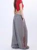 Pantalones Deportivos Morados Retro Americanos Otoño e Invierno Nuevo Estilo Pantalones de Pierna Ancha para Danza Jazz Pantalones Casuales Versátiles de Largo Hasta el Suelo