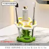 Portacepillos de Dientes de Cerámica de Lujo Ligero al por Mayor Estante de Almacenamiento con Forma de Flor para Lavabo y Lavamanos de Baño Base de Soporte para Cepillo de Dientes y Pasta de Dientes