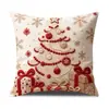 Funda de Cojín Navideña Impresa en 3D Papá Noel Reno Muñeco de Nieve Hombre de Jengibre Cojín para Sofá Funda de Almohada Decoración Festiva