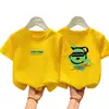 Camiseta de Manga Corta de Algodón Puro para Niños Verano Nuevo Estilo Infantil Dibujos Animados Atractivo Media Manga Versátil Cuello Redondo