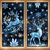 Decoraciones navideñas, nieve y hielo cálidos de invierno, renos, pegatinas de vidrio de Santa Claus, muñeco de nieve, pegatinas electrostáticas de árbol de Navidad
