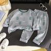 Conjunto de Roupa Íntima Infantil Outono e Inverno Bebê Lycra Algodão Roupas de Outono e Calça Comprida para Meninos e Meninas Roupa de Baixo Pijama Roupa de Casa Roupa Infantil