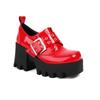 Sapatos Femininos Plataforma de Solado Grosso, Sapatos Punk de Salto Grosso Alto, Sapatos Femininos de Primavera e Outono, Fivelas de Cinto, Sapatos Femininos Versáteis