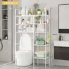 Prateleira de Armazenamento para Vaso Sanitário, Organizador de Banheiro de Chão para Vaso Sanitário, Prateleira de Armazenamento para Banheiro sem Furos com Três Níveis e Altura Aumentada