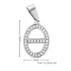 Colgantes de Animales Lindos Transfronterizos, Elementos Adorables de Oso y Delfín, Accesorios de Colgante de Acero Inoxidable Personalizados DIY Incrustados con Diamantes