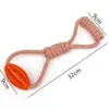 Juguete de Correa para Perro Mascota, Elástico Interactivo, Dispensador de Premios, Pelota de Rugby, Juguete para Aliviar el Aburrimiento para Teddy y Corgi, Cuerda Nudosa Resistente para Masticar, Suministros para Mascotas